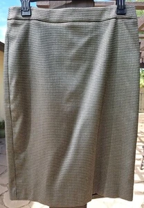 ANN TAYLOR Rock gold metallic & schwarz kariert komplett gefüttert mit Trittfalte 6 - Bild 1 von 3