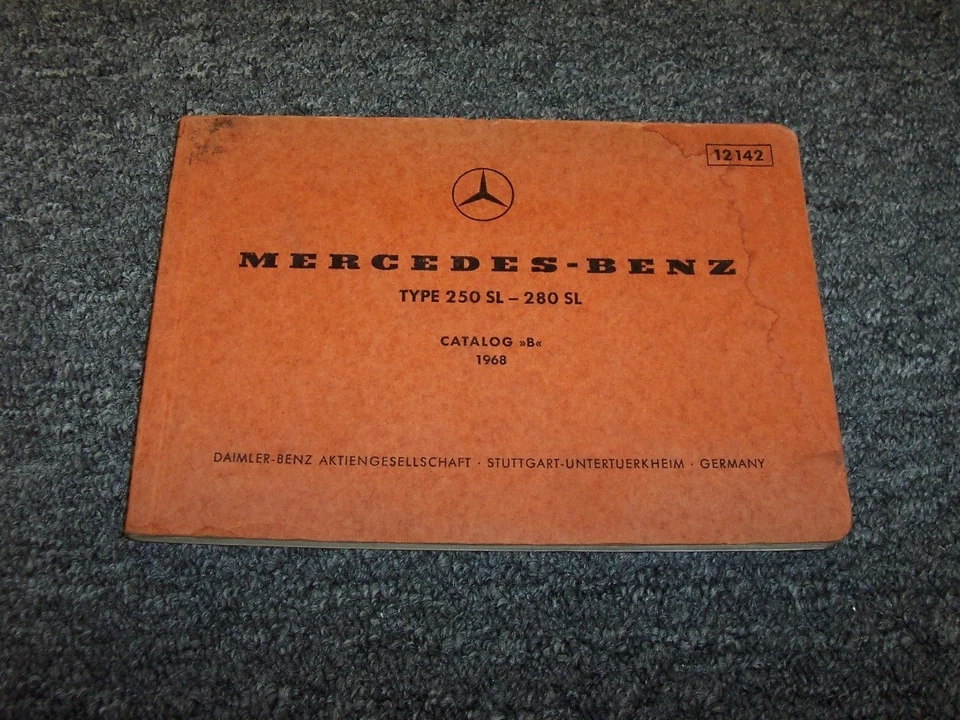 1968 1969 1970 1971 Mercedes Benz 250SL y 280SL chasis piezas catálogo manual Foto 1 de 1