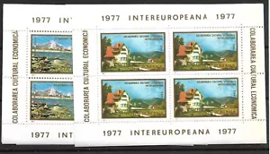 EUM-05 Rumanía Intereuropeana 1977, 2 bloques Mi 141/142 MNH. - Imagen 1 de 1