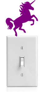 PEGATINA DE INTERRUPTOR DE LUZ UNICORNIO, CABALLO NIÑA/MUJER Pegatina de ventana/Calcomanía Divertida - Imagen 1 de 2