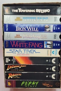 Drama/ Adventure 10 VHS Lot - Indiana Jones, Iron Will, White Fang, Star Trek - Picture 1 of 18