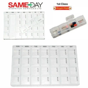 Pillendose Organizer 7 Tage Wöchentlich Täglich Pille Medizin Tabletten Aufbewahrung Spender UK - Bild 1 von 6