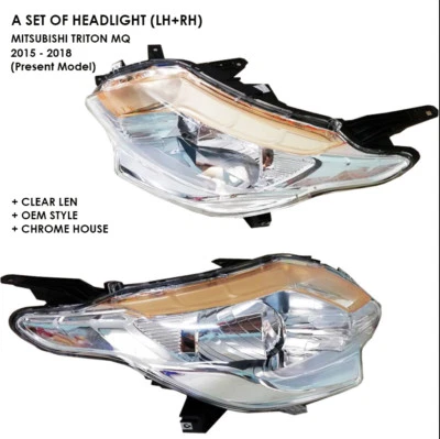 A SET OF HEADLIGHT HEAD LIGHT LAMP FOR MITSUBISHI TRITON L200 MQ CLEAR LEN - Image 1 of 4