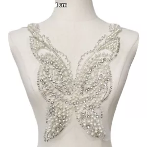 Hágalo usted mismo Mariposa Bordado Cuentas Aplique Costura Estrás Encaje Parche Vestido Costura - Imagen 1 de 6