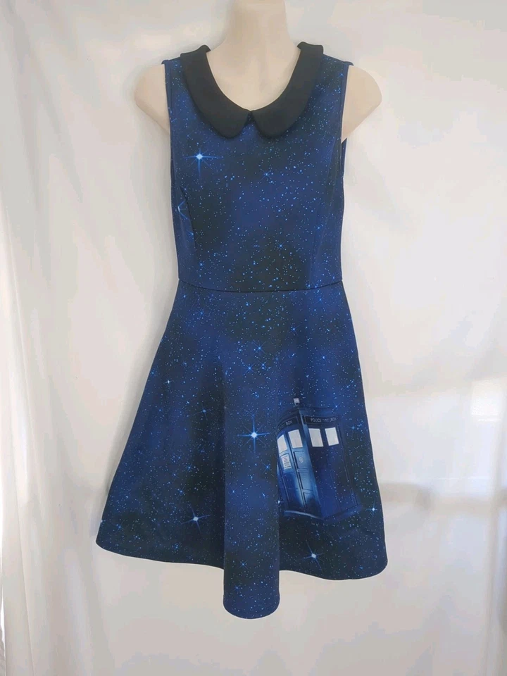 Hot Topic BBC Dr Who Her Universe Tardis Navy Dress Blue Cosplay Costume Small S - Image 1 of 4