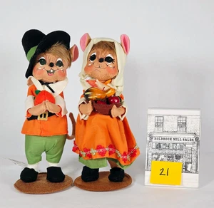 Annalee • 8" Pilgrim Boy & Girl Mouse • # 350914 #351014  • 2014 - Picture 1 of 14