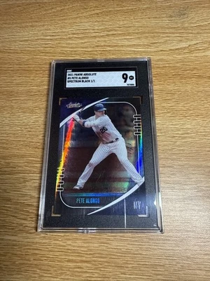 2021 Absolute Spectrum Black Pete Alonso 1/1 #5 SGC 9 MINT - Image 1 of 2