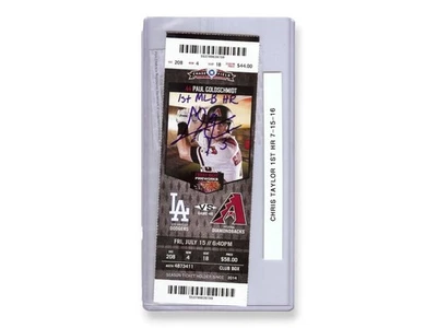 Chris Taylor Signed Autographed Ticket Dodgers "1st MLB HR" 7/15/16 PSA 8A36008 - Image 1 of 2