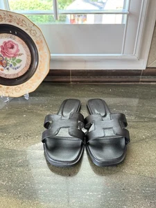 Stratuxx Kaze Open Toe Flat Dress Sandals Women's Size 10 Black Casual Fashion - Bild 1 von 4