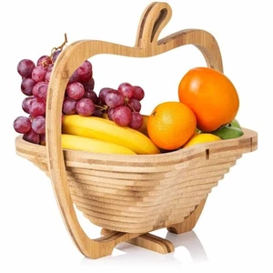 Faltbarer Obstkorb Früchtekorb aus Bambus Holz=Retourenware= - Bild 1 von 3