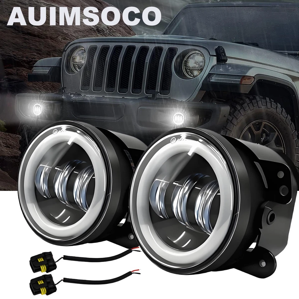 Luces antiniebla LED de 4 pulgadas 2 piezas parachoques delantero lámpara de conducción para Jeep Wrangler JK JL LJ Foto 1 de 4