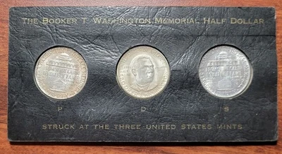 1946 Booker T Washington 3 Pc PDS Set in ORIGINAL Holder of Issue - Image 1 of 4