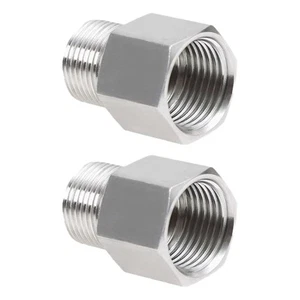 2Pieces Stainless Steel G1/4 NPT Thread Converters Industrial Pipes Connectors - Picture 1 of 8