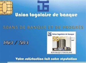 Togo - Unión Bancaria Togolesa 2014 - Hoja de recuerdo de estampillas - 20H-1044 - Imagen 1 de 1