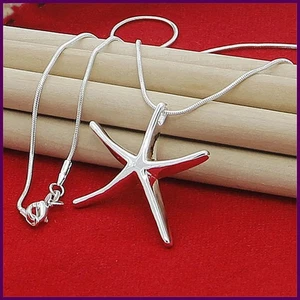 40-75cm Länge 925 Sterling Silber Charms Halskette Stern Seestern Schmuck Mode - Bild 1 von 24