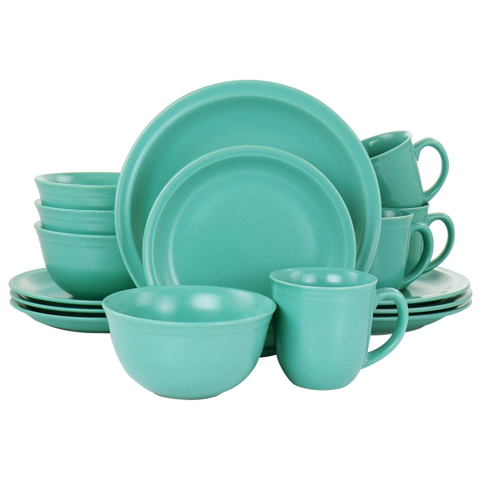 Gibson Home 16 Piece Siam Stoneware Dinnerware Set in Green - Image 1 of 1