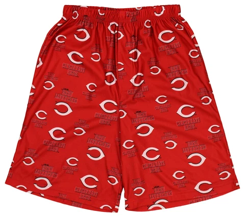 Outerstuff MLB Youth Boys Cincinatti Reds Team Color Printed Logo Shorts Cover