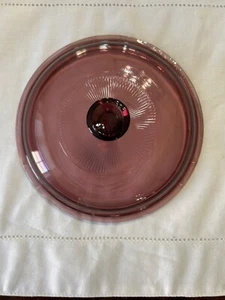 Vintage Corning Ware Visions Cranberry V-1.5-C Pyrex Glass Replacement Lid 7 1/4 - Picture 1 of 6