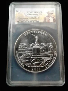 2011 5 oz Silver ATB Gettysburg National Park PCGS MS69 PL Teddy Roosevelt Label - Picture 1 of 2