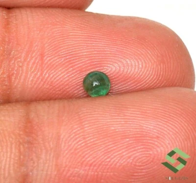 Cabujón redondo esmeralda natural certificado 4 mm 0,30 CTS piedra preciosa suelta sin tratar Foto 1 de 4