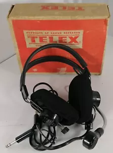 Cuffie auricolari vintage modello Telex MRB 600 pilota microfono - con scatola - Foto 1 di 13