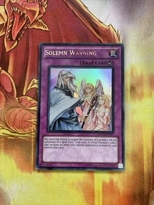 DREV-EN077 Solemn Warning Ultra Rare Yugioh Card Duelist Revolution LP - Image 1 of 4