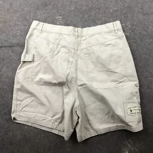 Walt Disney World Shorts Womens 16 Beige Flat Front Khaki Carpenter Mickey Mouse - Picture 1 of 9