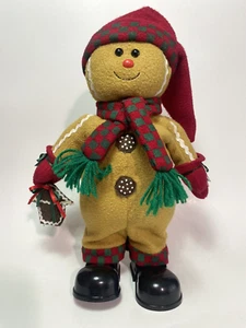 Kurt Adler 13" Gingerbread Animated Musical Foot Tap Jingle Bell Rock Christmas - Picture 1 of 11