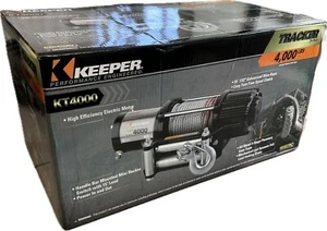 Keeper KT4000 Electric Winch 4,000 lb. Single Line Pull, 12V DC, Black (New) - Picture 1 of 7