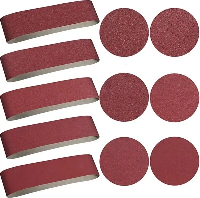 ROXX TOOLS 34PCS 4x36 in Sanding Belts Sander Belt& 6in PSA Self Adhesive Discs 80-400 Grit