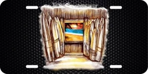 Beach Hut Surfer Tabla de Surf Surf Verano Aluminio Coche Tocador Placa Etiqueta LP492 - Imagen 1 de 2