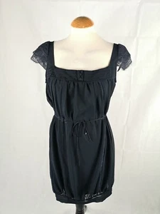 Ladies Dress Size L 12 14 SUPERTRASH Navy Chiffon Party Evening Wedding - Picture 1 of 10