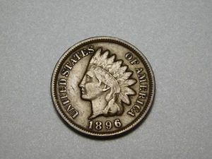 OLD US COIN 1896 INDIAN HEAD CENT PENNY - Picture 1 of 6