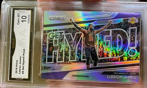 2018 PANINI PRIZM Silver LEBRON JAMES 10 GEM MINT Hall Of Fame Refractor Hyped - Picture 1 of 3
