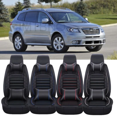 Fundas de asiento de coche de 5 asientos para Subaru Tribeca SUV cuero PU cojín delantero + trasero Foto 1 de 4