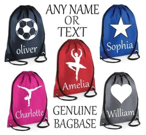 Kordelzugtasche Jungen Mädchen Name Pumptasche Fitnesstasche Tanz PE Bagbase personalisiert - Bild 1 von 58