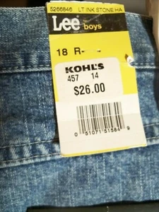 LEE Sure Fit Utility Shorts Boys size 18R 100% Cotton Adjustable Waist Denim - Picture 1 of 5