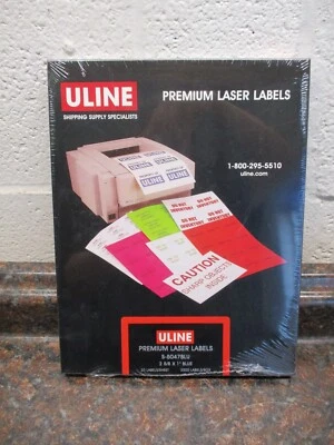 ULINE S-5047BLU Premium 3000 BLUE Self-Stick 2 5/8 X 1” Laser Mailing Labels - Image 1 of 2