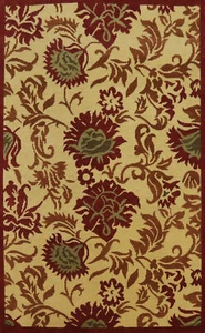 Floral Indian Hand-knotted Wool Rug 7x10 ft Modern Design - Picture 1 of 12