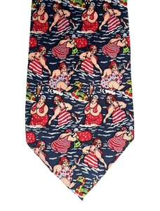 The Bottomless Sea novelty silk tie by Mag Mouch of London cartoon funny seaside - Picture 1 of 4