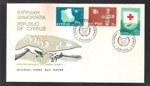 CYPRUS 1975 RED CROSS, NURSE NURSES DAY, INTERNATIONAL WOMEN YEAR SET FDC - Picture 1 of 1