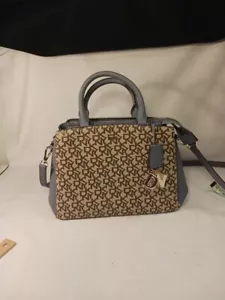DKNY Paige Medium Signature Logo Satchel Bag with Crossbody/Double Handles - Picture 1 of 20