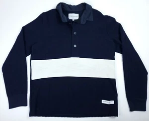MEDIUM Daniel w. Fletcher 4-Knopf Rugby Paneled Navy Blau Langarmshirt - Bild 1 von 6