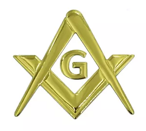 Mason Masonic Gold color decal emblem 3D sticker car bike 2.5" - Foto 1 di 3