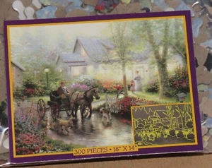 Thomas Kinkade Art - Sunday Outing - 300 Piece Puzzle Bag - Complete & Nice - Picture 1 of 3