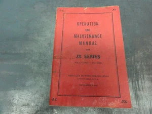 Hercules JX Series Engines Operation and Maintenance Manual - Picture 1 of 8