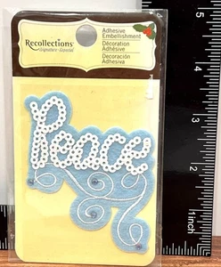 Recollections Klebeverzierung "Peace" blau Pailletten Urlaub 23792445857 - Bild 1 von 3