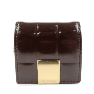 CHANEL Barra de Chocolate Charol Estuche para Monedas Monedero Marrón Auténtico Usado Envío Gratis Foto 1 de 4