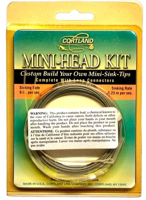 Kit de mini cabeza Cortland para fregadero de pesca con mosca personalizado velocidad 9 pulgadas Per Sec Hecho en USA Foto 1 de 4