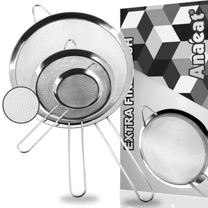 Fine Mesh Strainers - Premium Stainless Steel Colander Sieve Sifters, with Du... - Picture 1 of 7